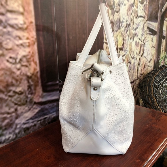 BALDININI WHITE LEATHER HANDBAG - Picture 3 of 7